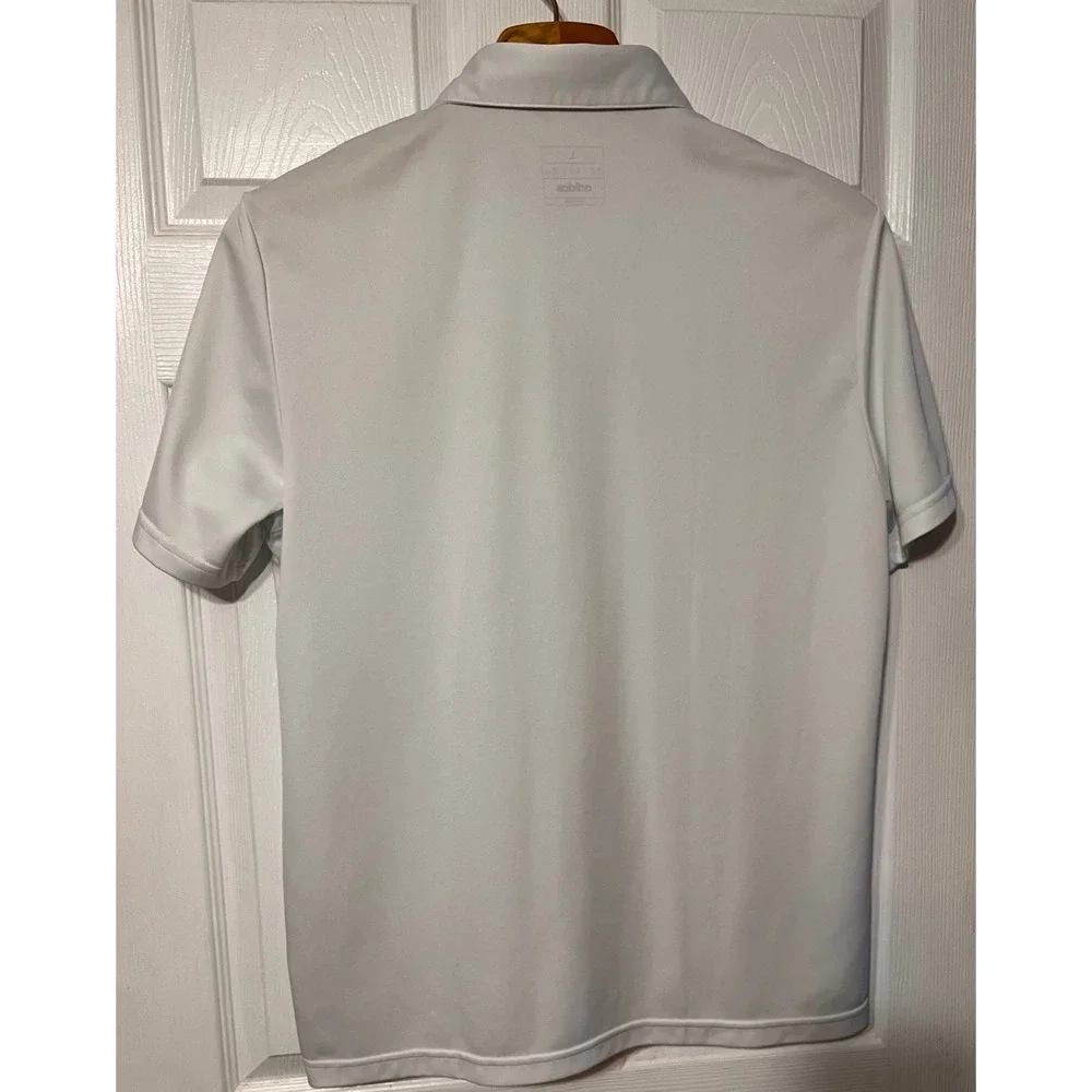 Adidas Mens Golf Polo‎ Shirt White Floral Chest Band Short Sleeve Size Large